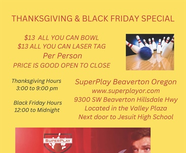 Thanksgiving - Special Hours and Pricing